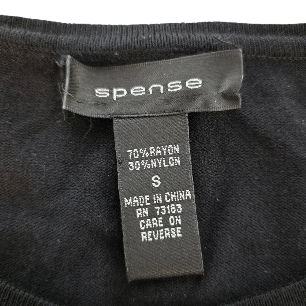 Spense Black Embellished Floral Beaded Cardigan Sweater Size S Button Front Y2K